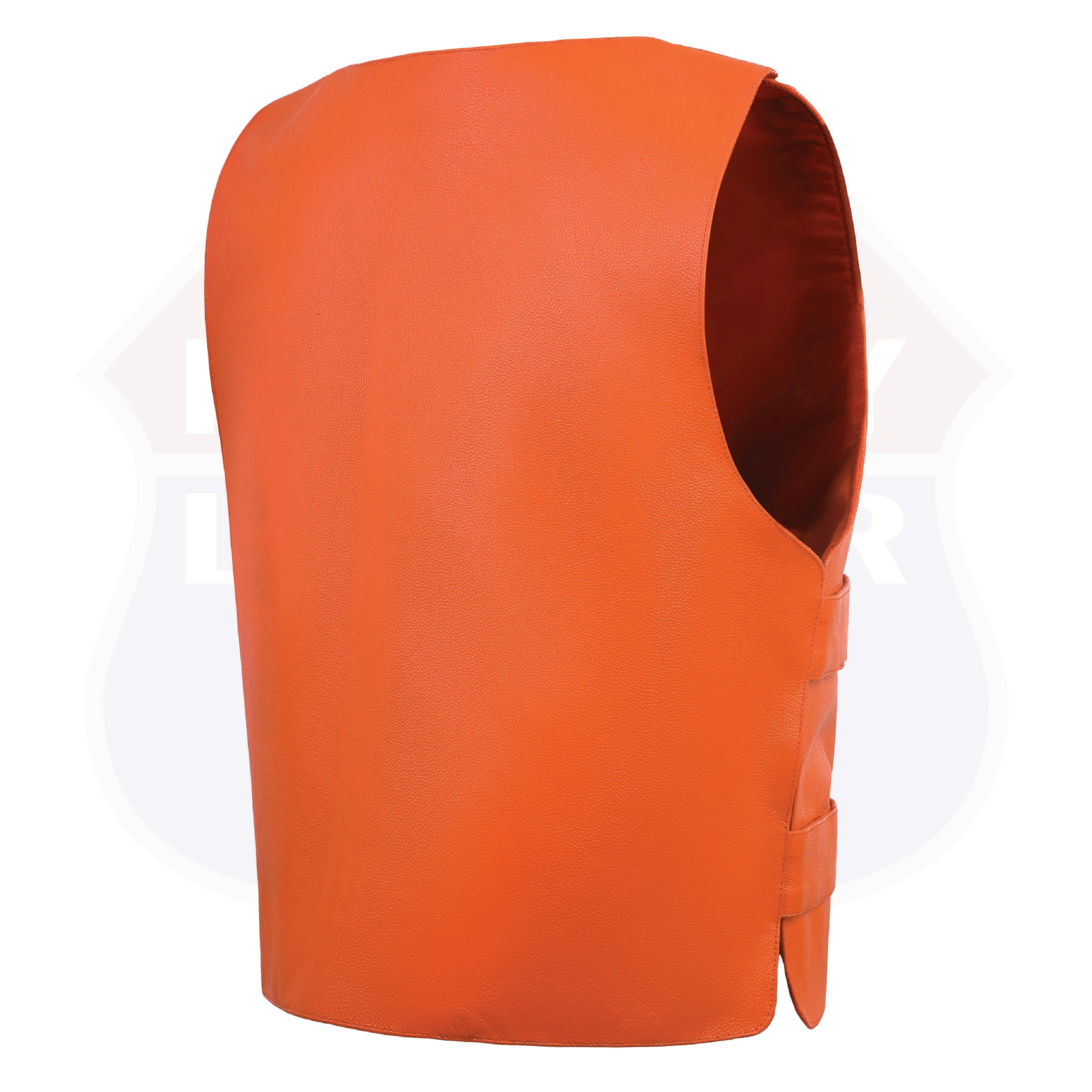 11643 Orange bullet proof leather vest - Men