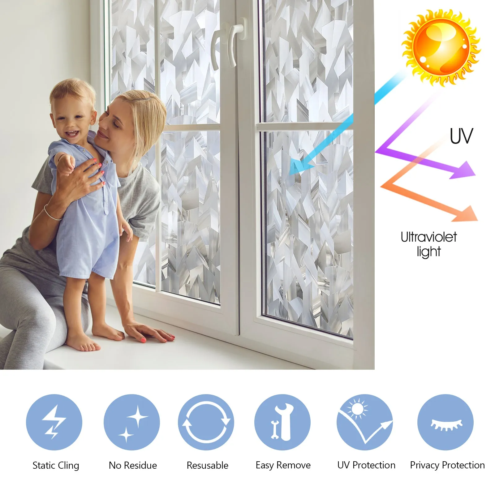 3D Diamond Decorative Window Privacy Film