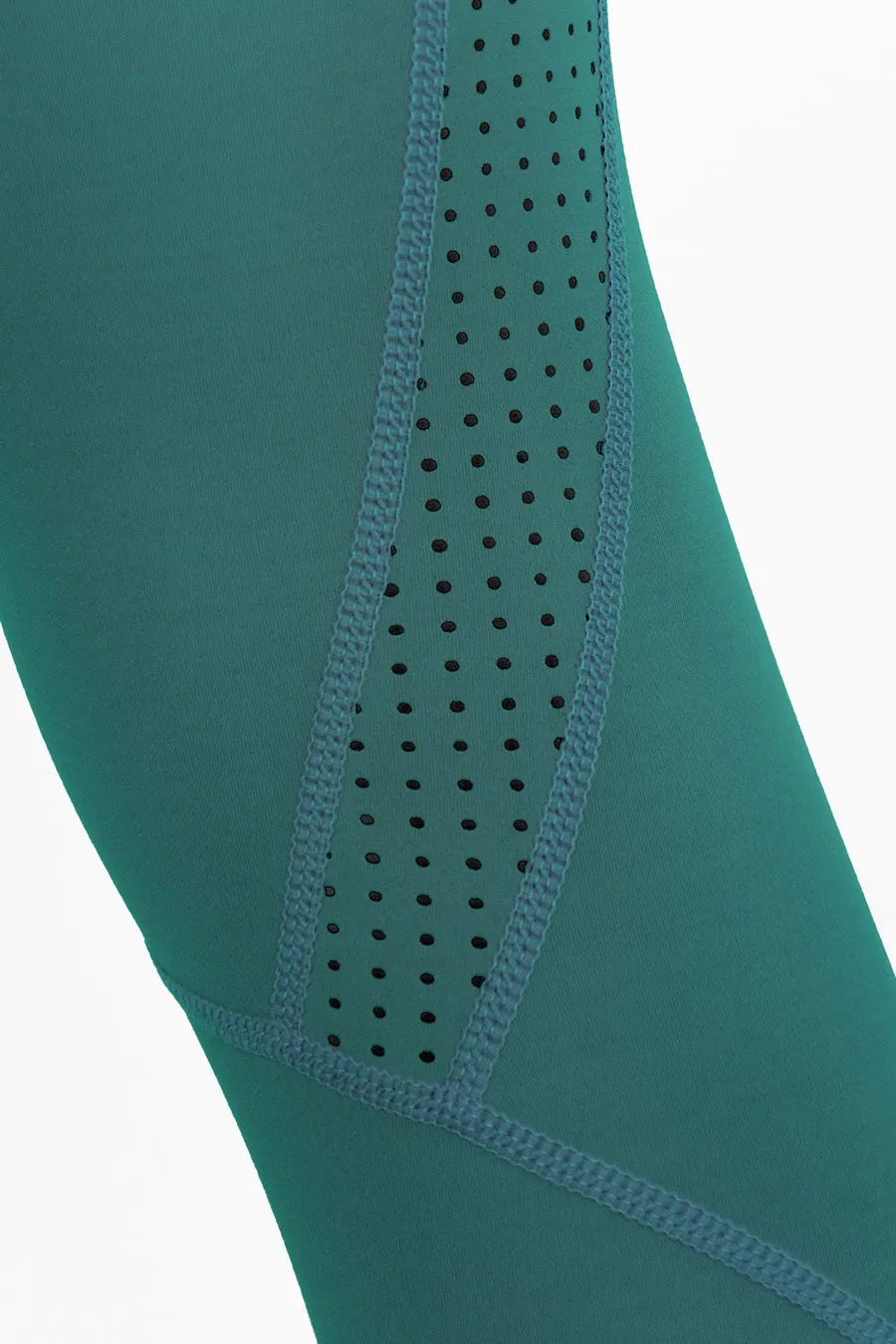 4 for $54 - Emerald Green Cassi Mesh Pockets Workout Leggings Yoga Pants - Women