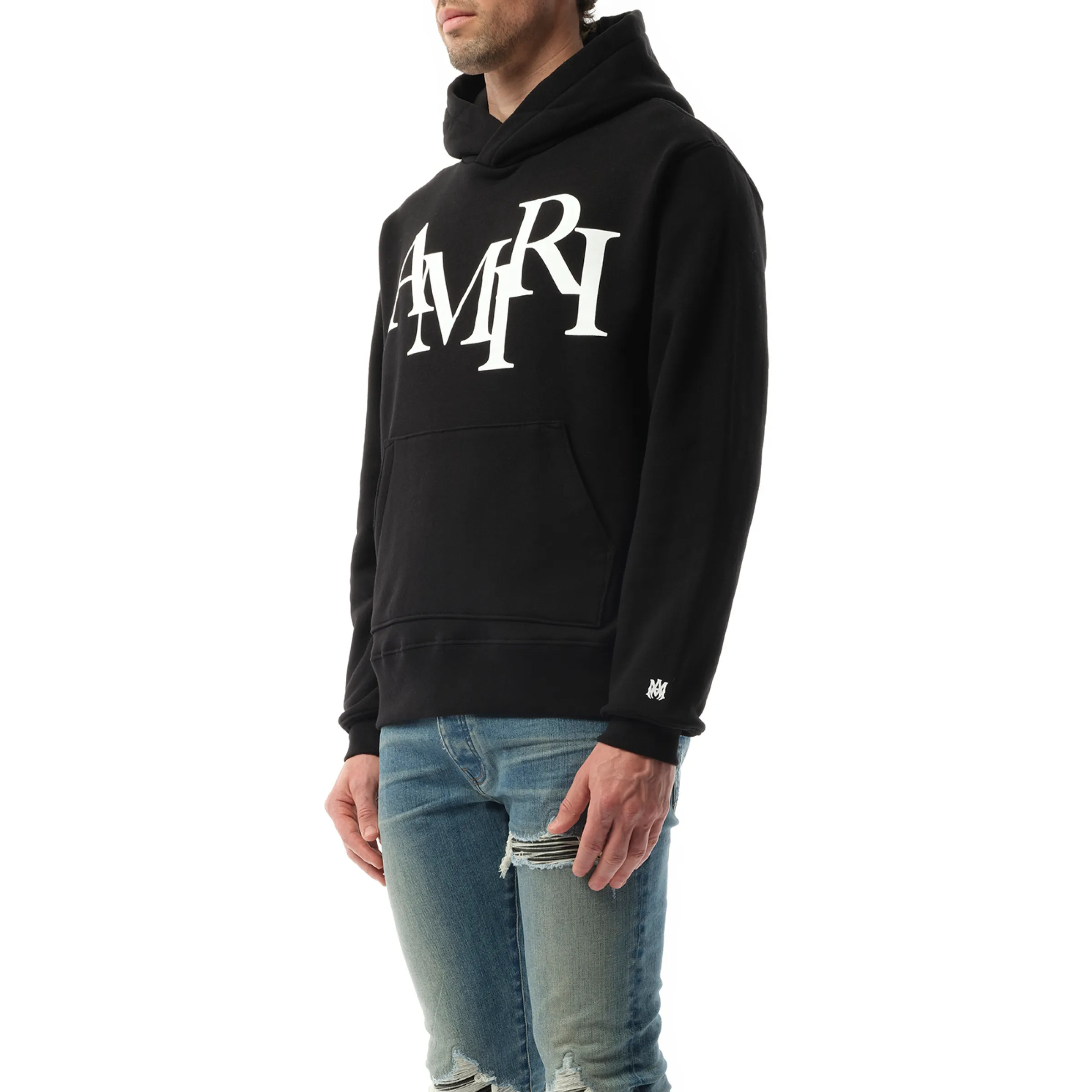 Amiri Staggered Hoodie in Black