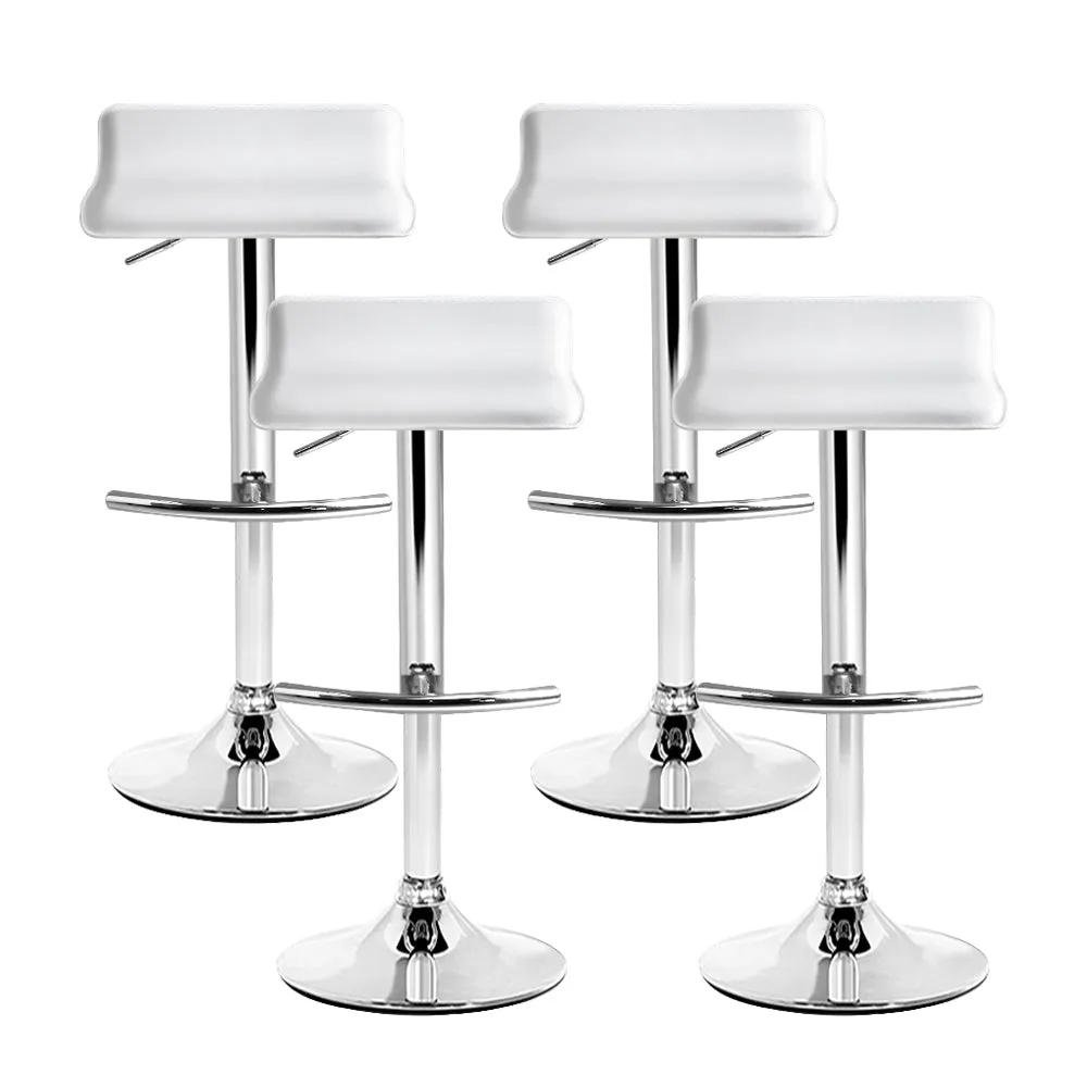 Artiss Set of 4 PU Leather Wave Style Bar Stools - White