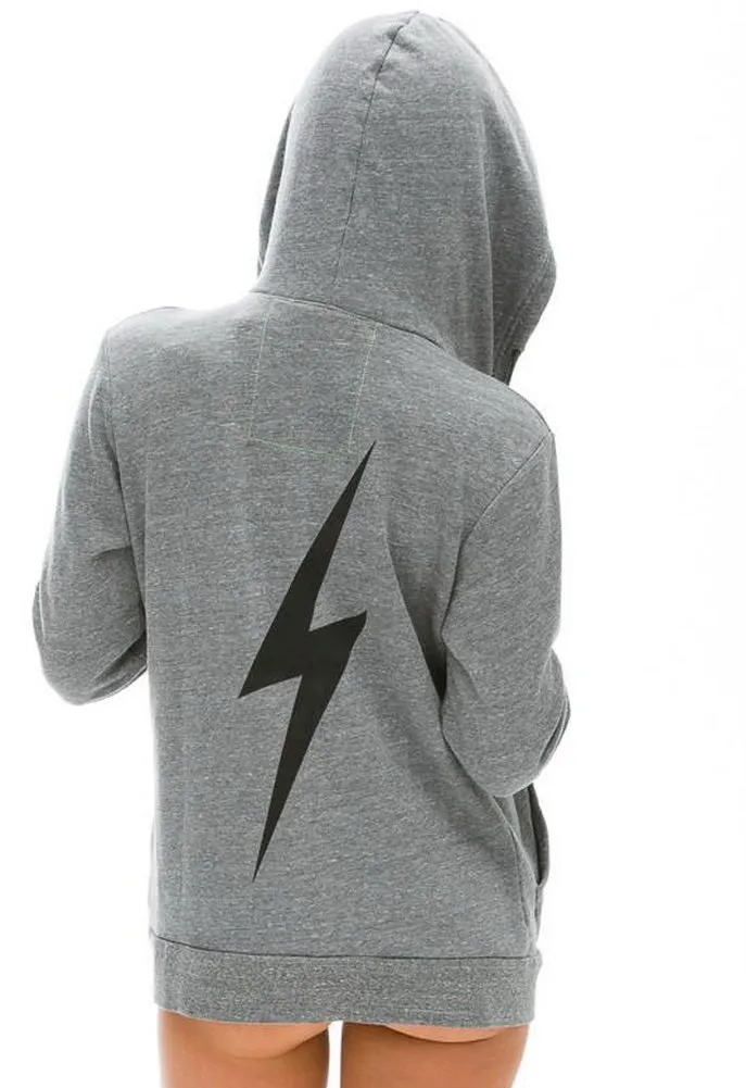 Aviator Nation Bolt Zip Hoodie in Heather Grey