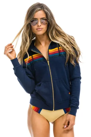 Aviator Nation Unisex 5 STRIPE HOODIE - NAVY