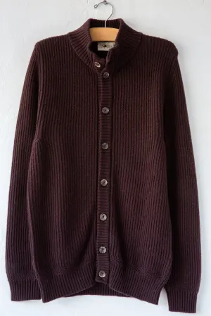 Button Wool Brown Cardigan