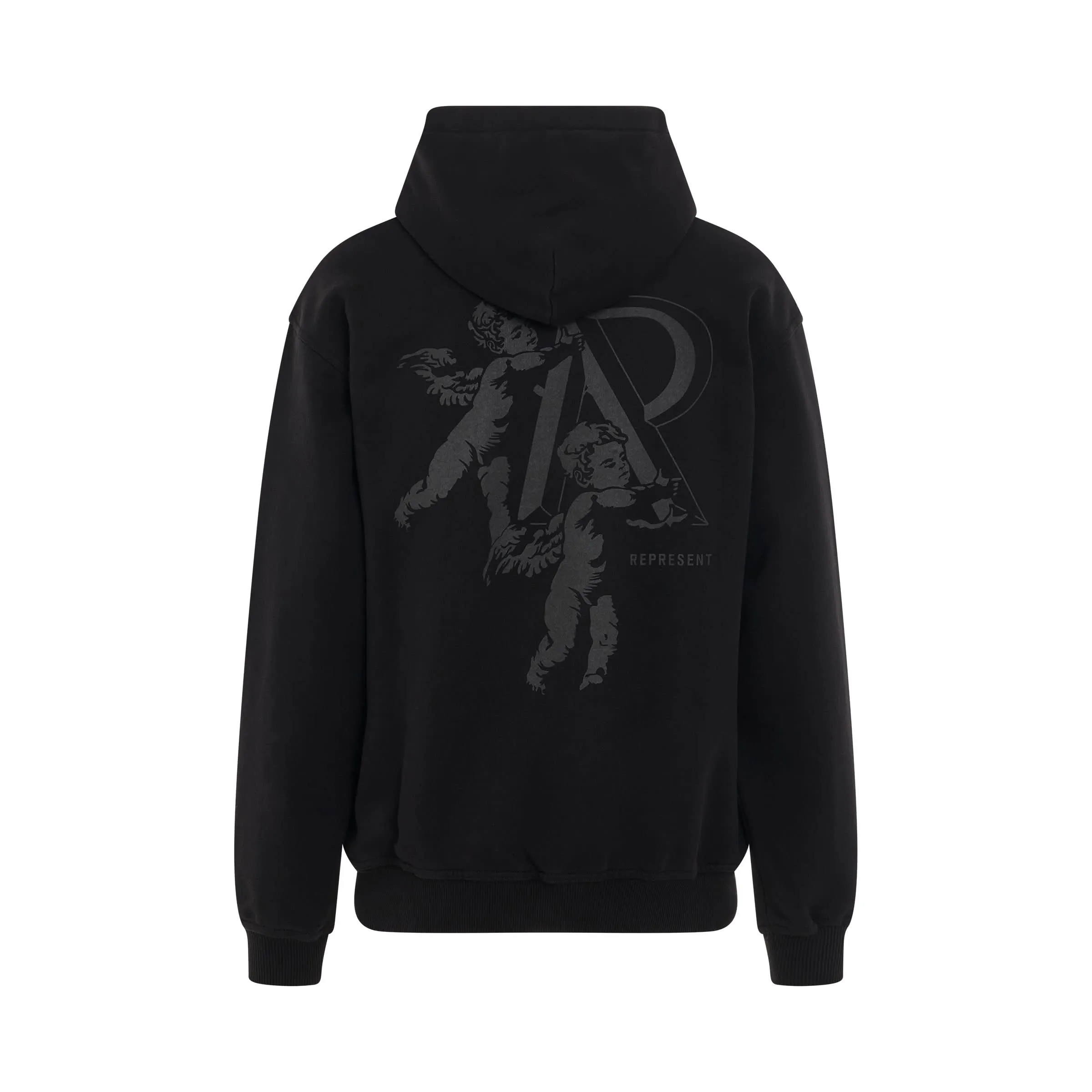 Cherub Initial Hoodie in Black