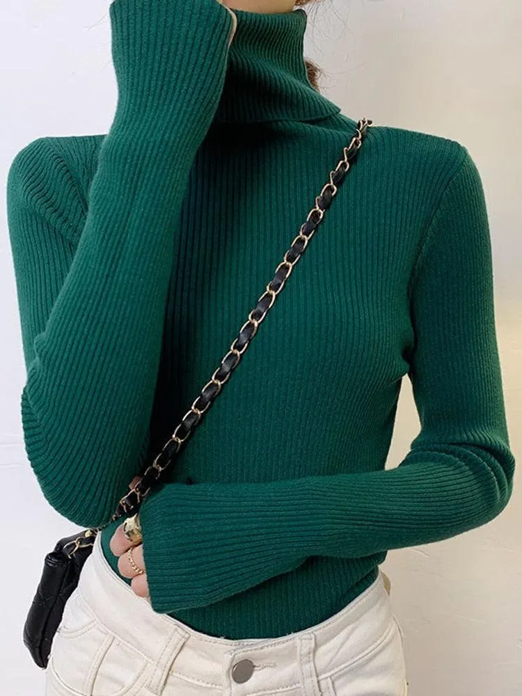 Chic Knitted Turtleneck Sweater: Perfect for Cozy Autumn Days