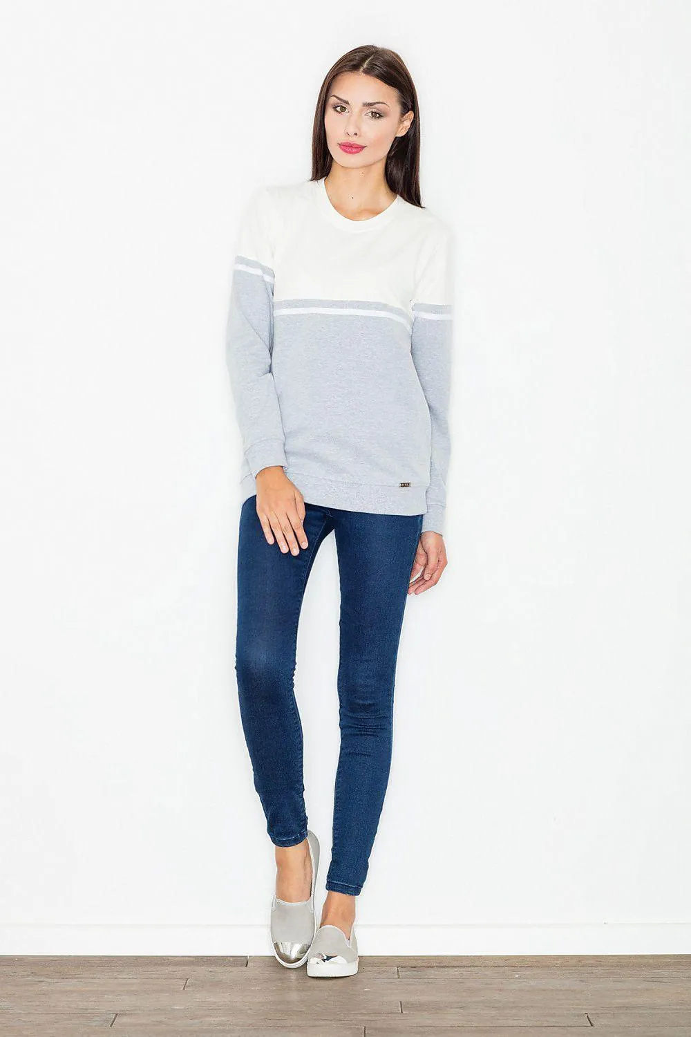 Chic Women's Cotton Blend Knit Sweater with Stylish Welt Detail