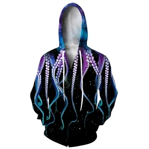 Colorful Octopus Zip Hoodie