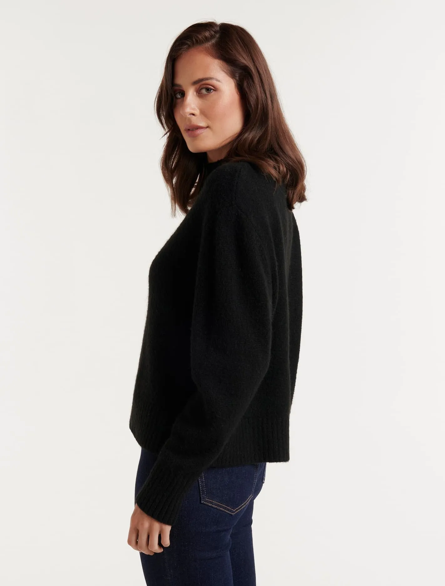 Elena Petites Stand Neck Essential Knit Jumper