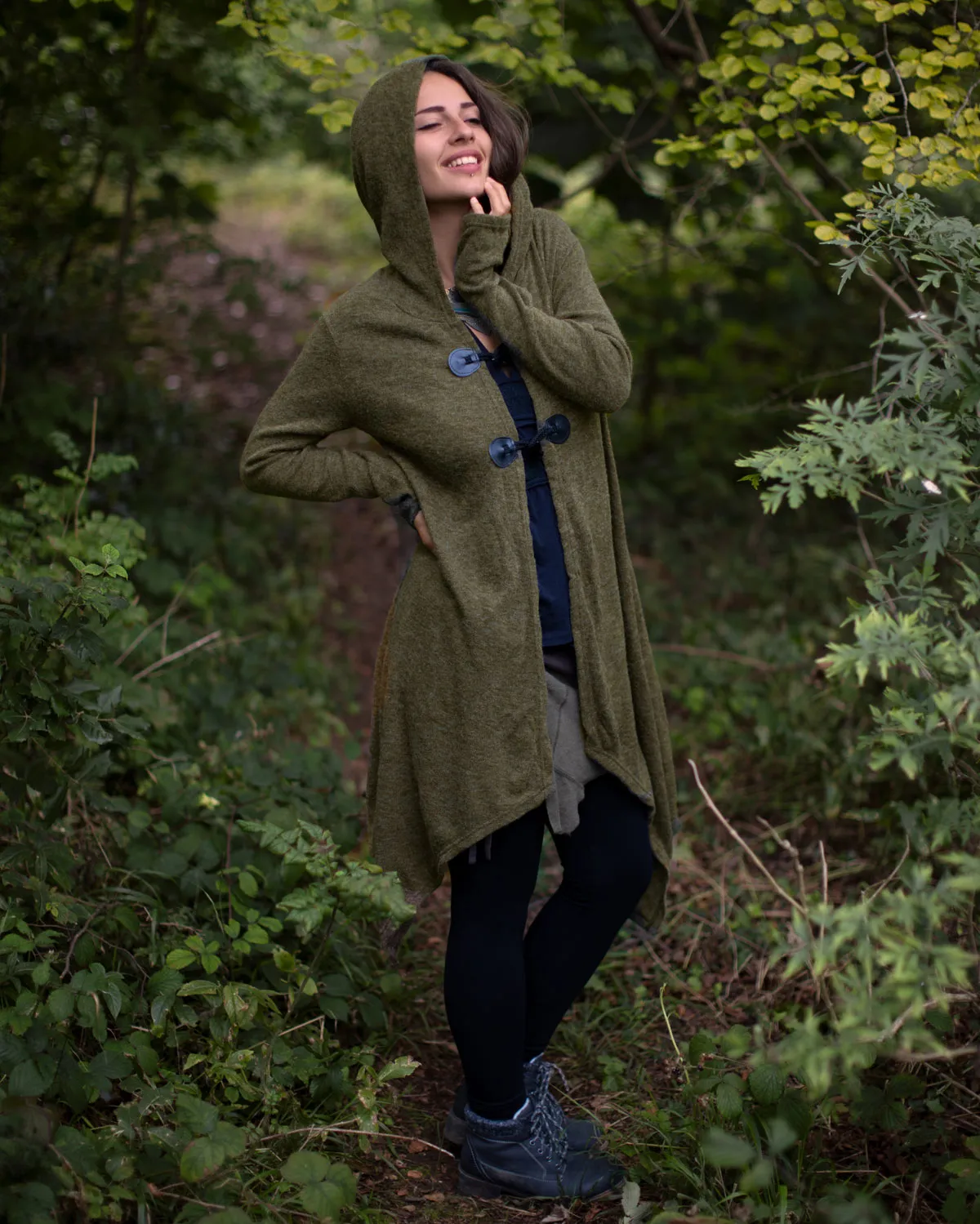 Elf Button Jacket Olive Green