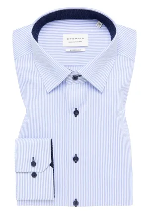 Eterna X-Tall Classic Blue Stripe Shirt Blue