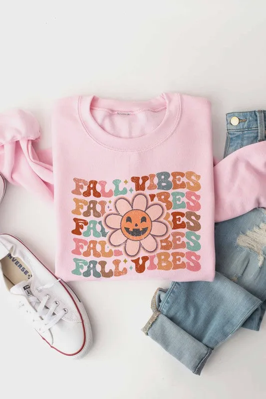 FALL VIBES FLOWER GRAPHIC SWEATSHIRT