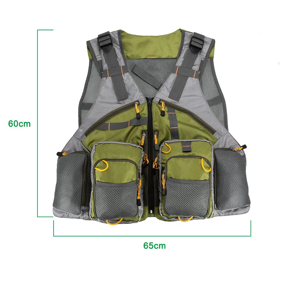 Fishing Vest Top Quality Mesh Unisex with Fishing Tackle Box Pesca Back Multi-function Pockets