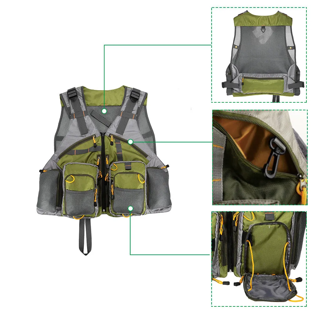 Fishing Vest Top Quality Mesh Unisex with Fishing Tackle Box Pesca Back Multi-function Pockets