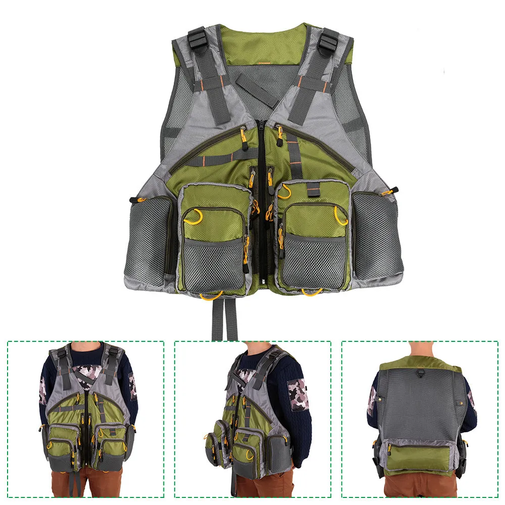 Fishing Vest Top Quality Mesh Unisex with Fishing Tackle Box Pesca Back Multi-function Pockets