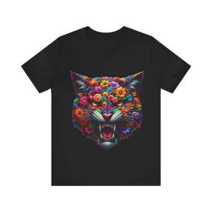 Floral Feral Cat T-shirt