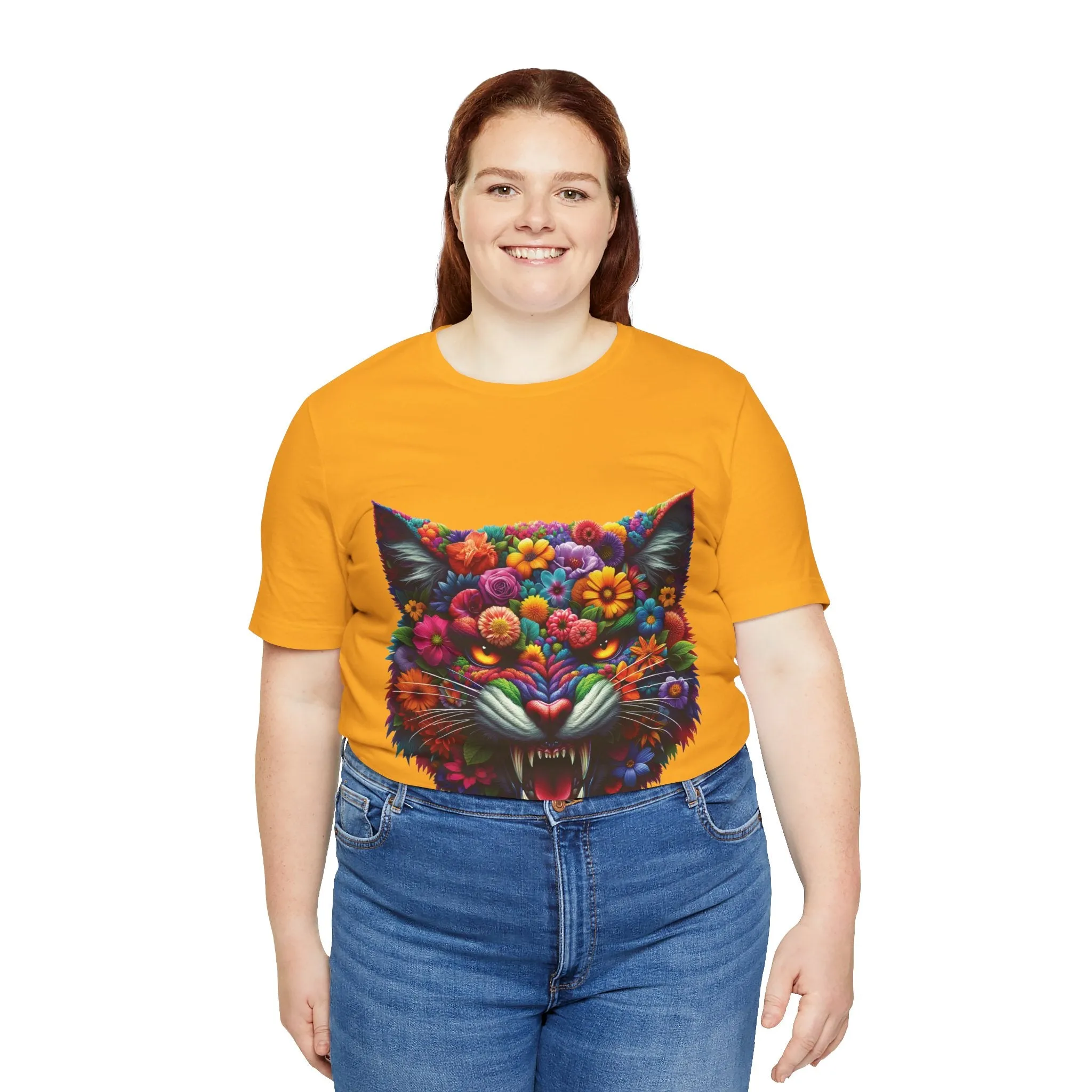 Floral Feral Cat T-shirt