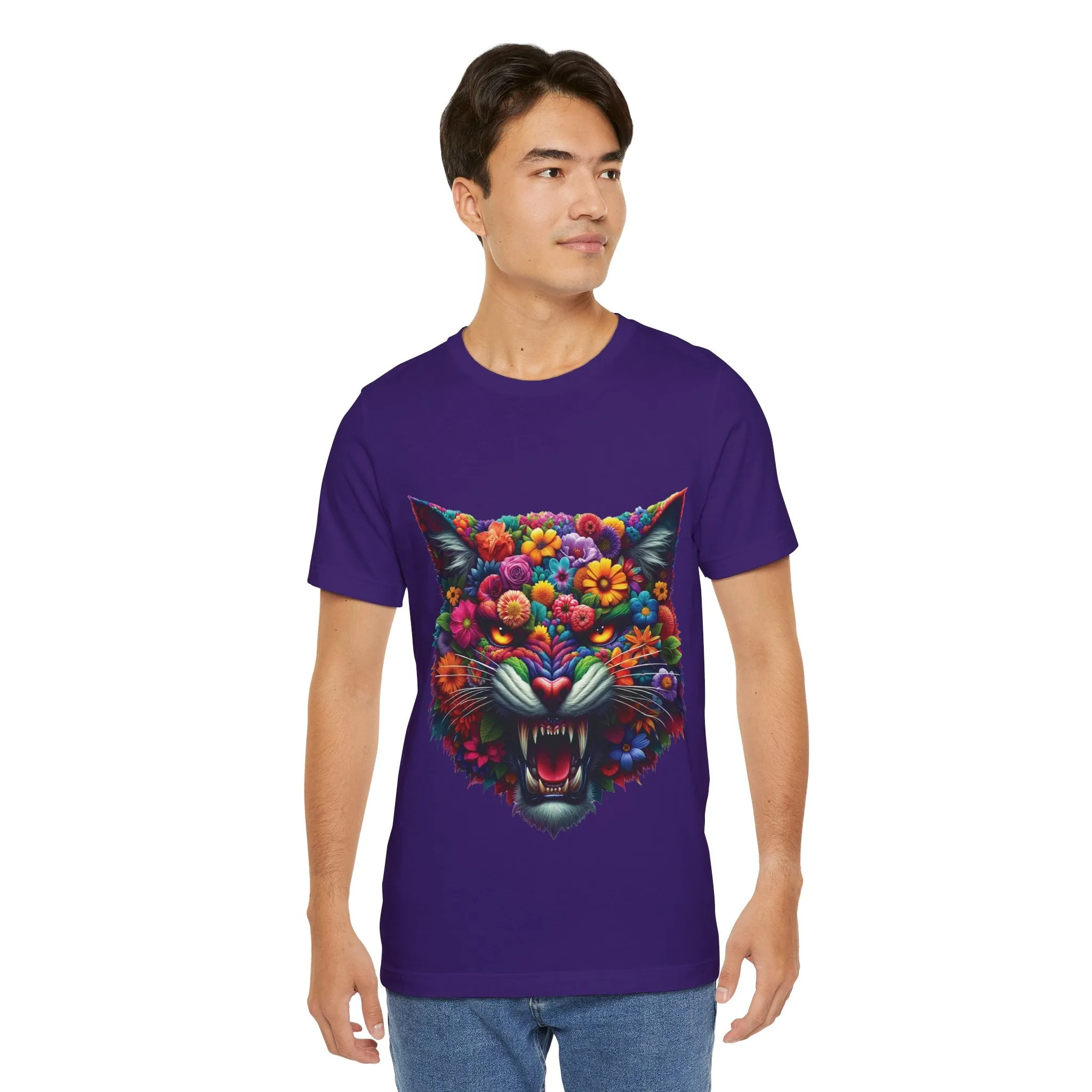 Floral Feral Cat T-shirt