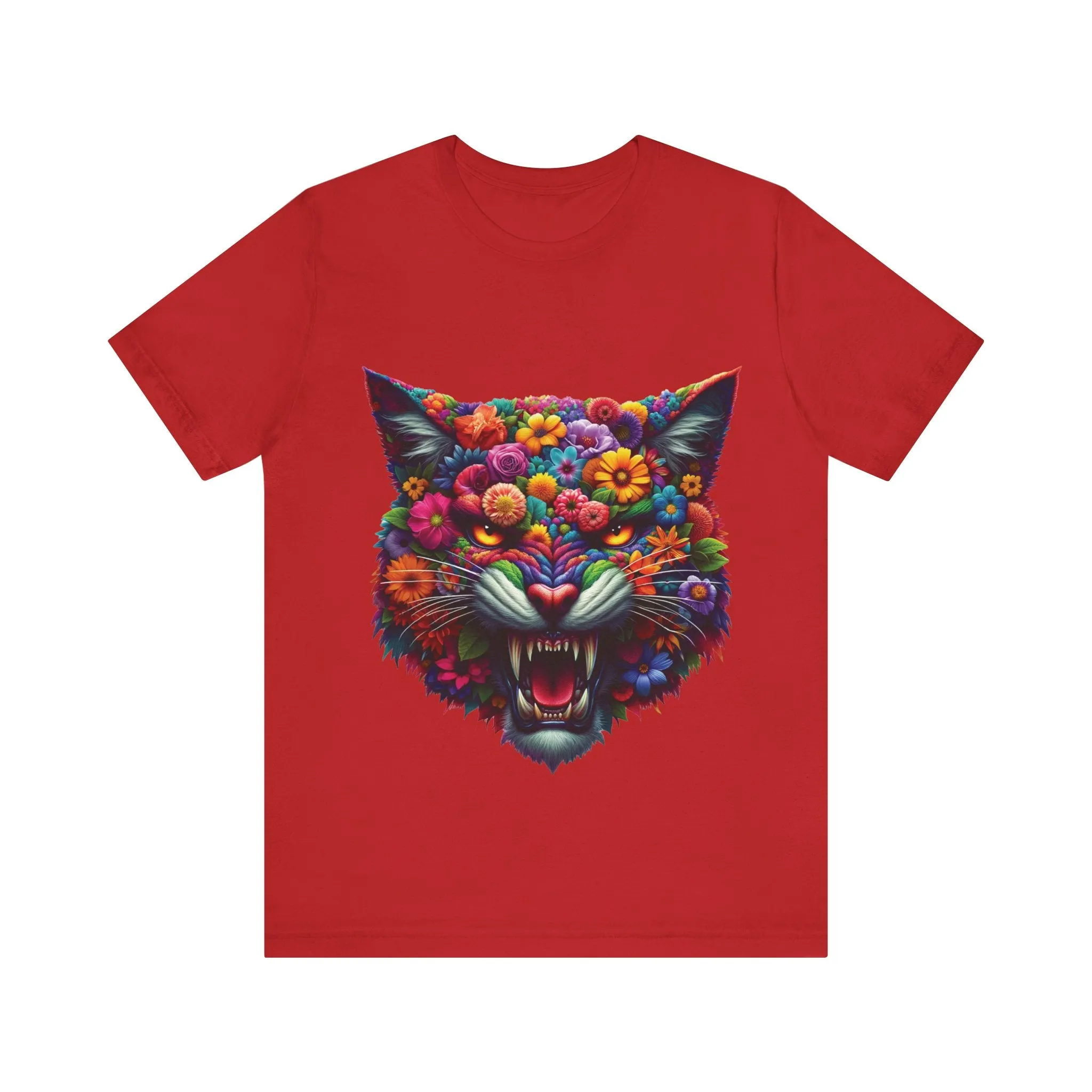 Floral Feral Cat T-shirt