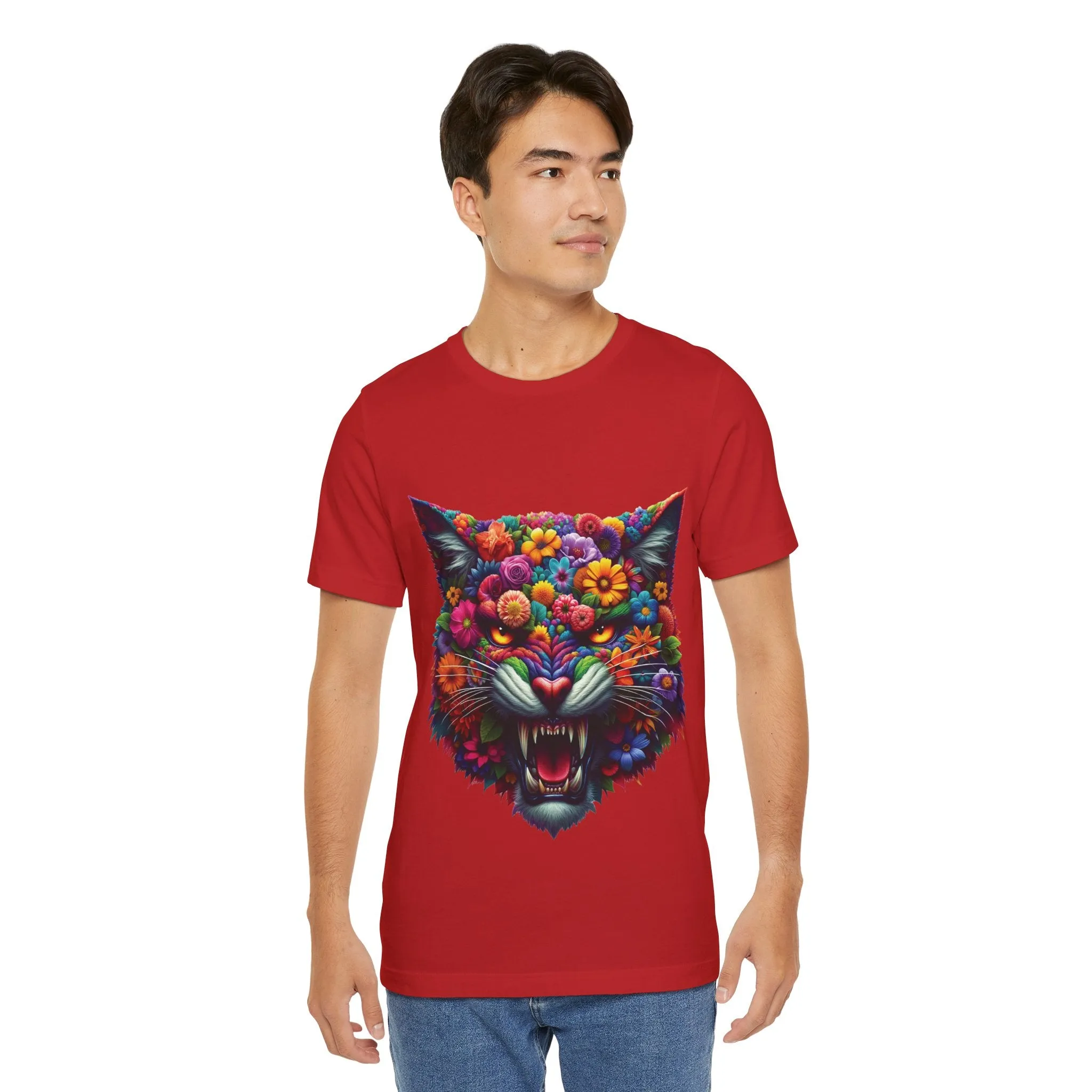 Floral Feral Cat T-shirt