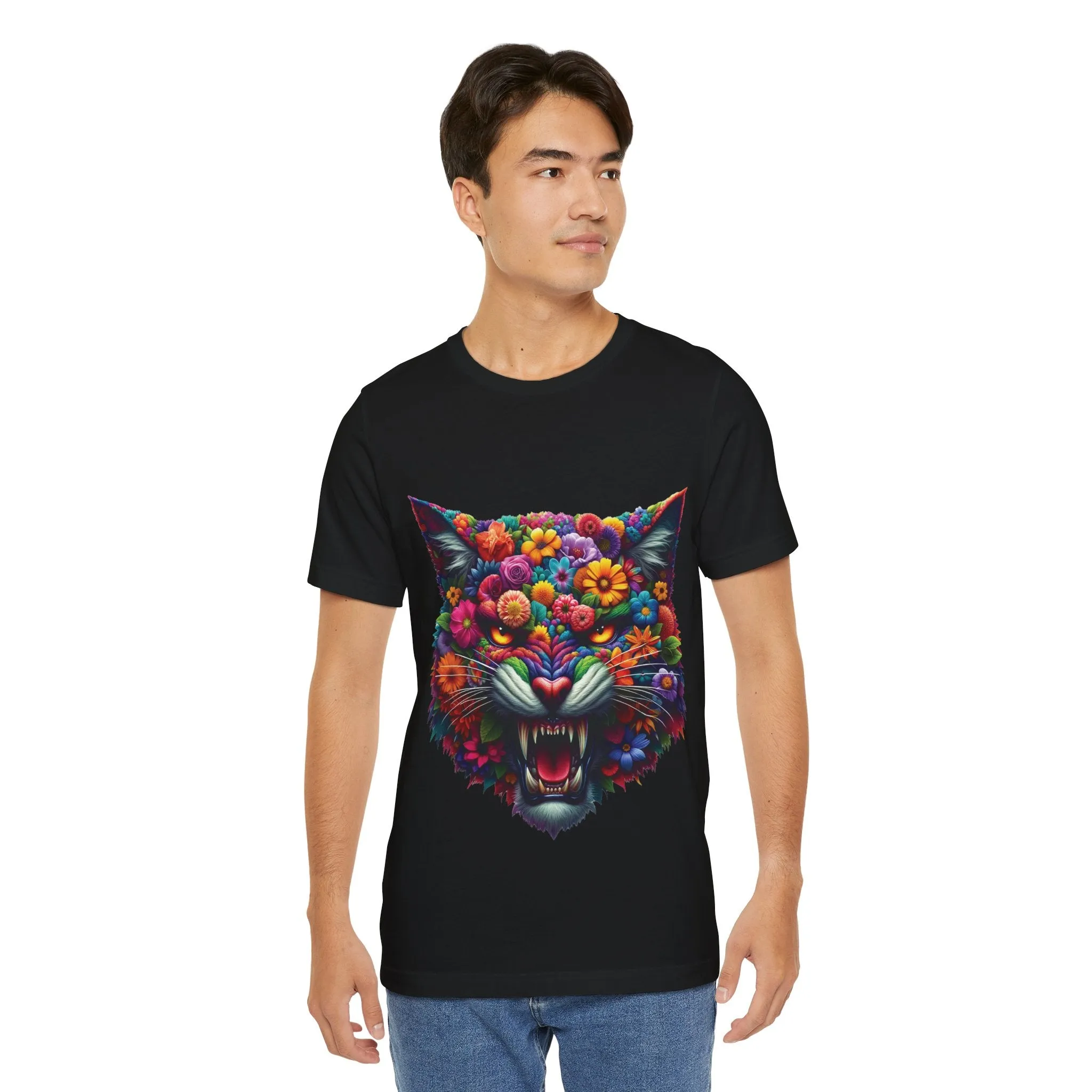 Floral Feral Cat T-shirt