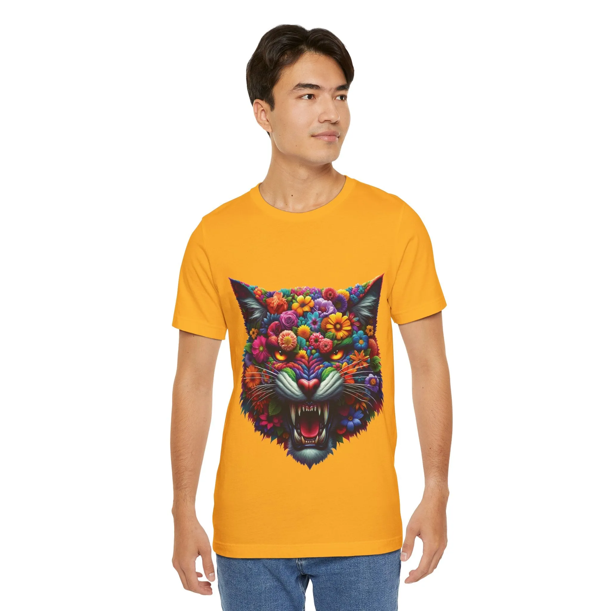 Floral Feral Cat T-shirt