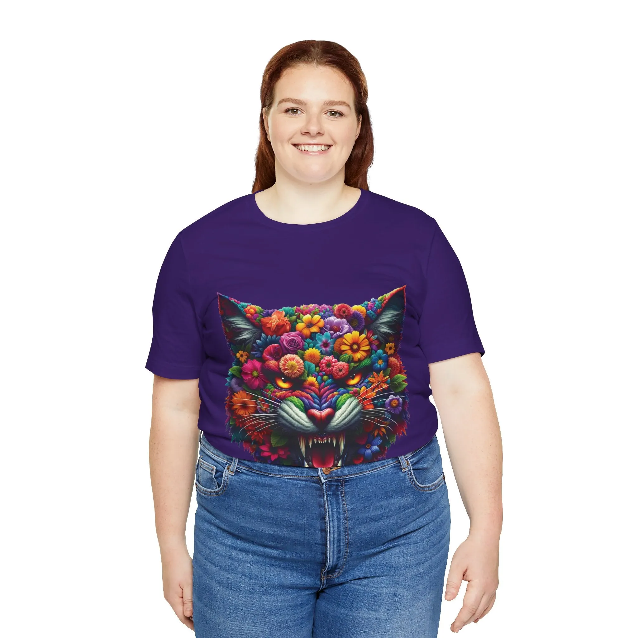 Floral Feral Cat T-shirt