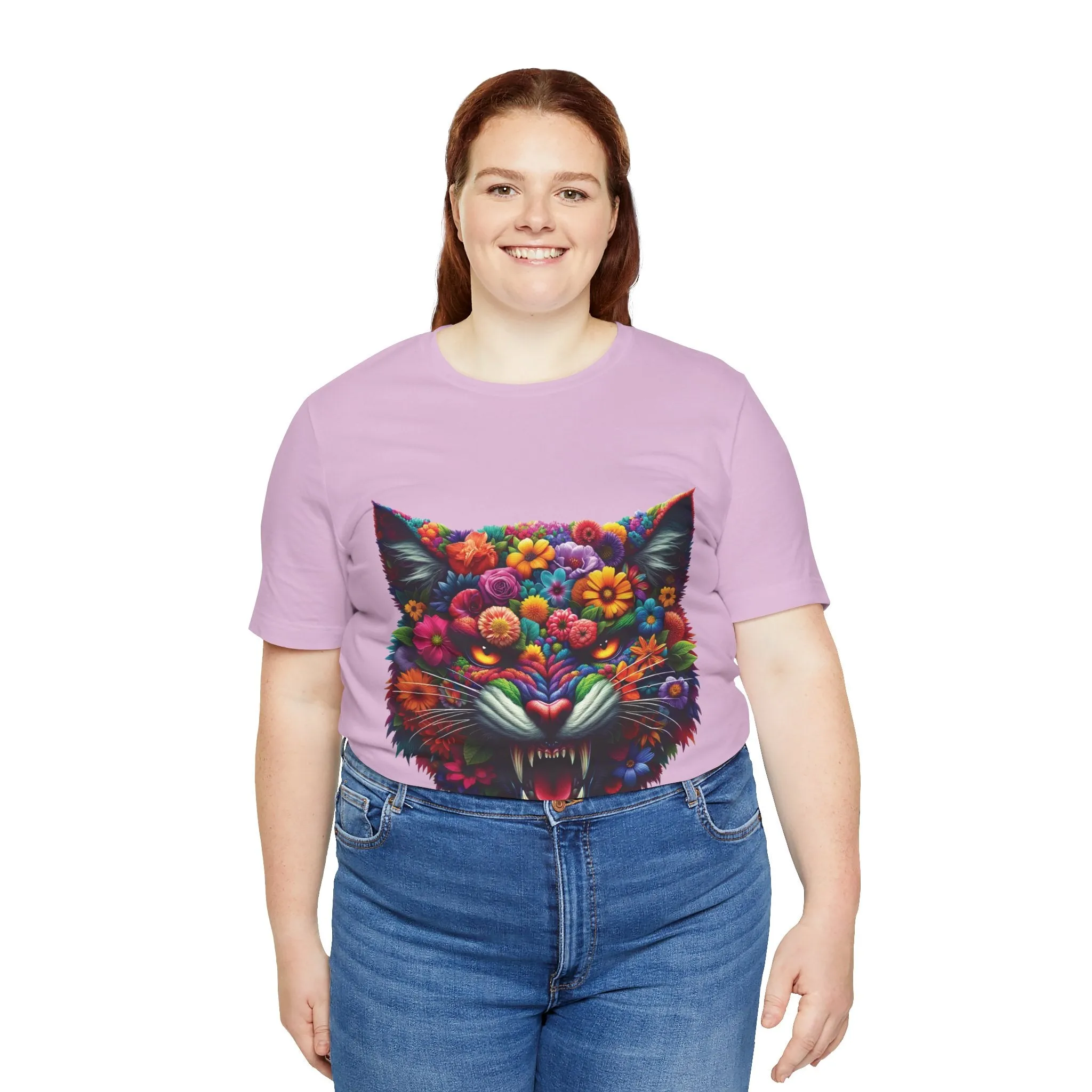 Floral Feral Cat T-shirt