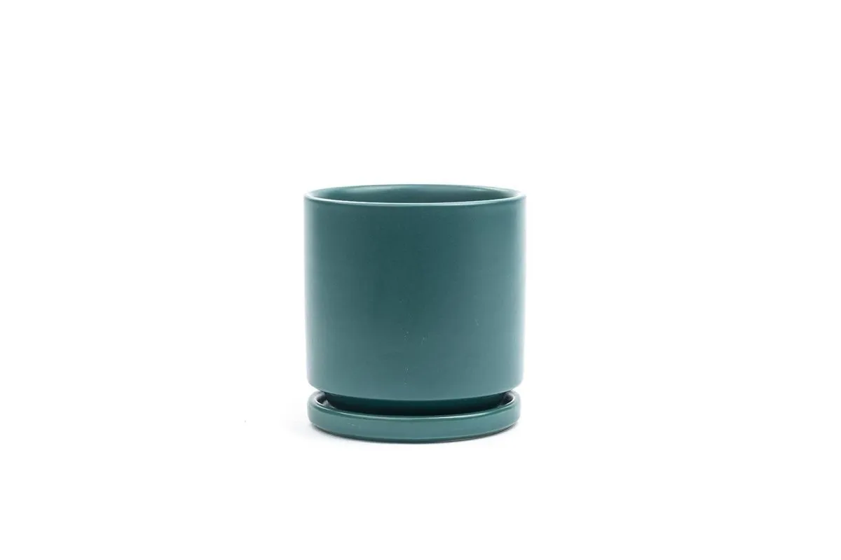 Gemstone Porcelain Planter Pot with Water Saucer 10.5 Inch