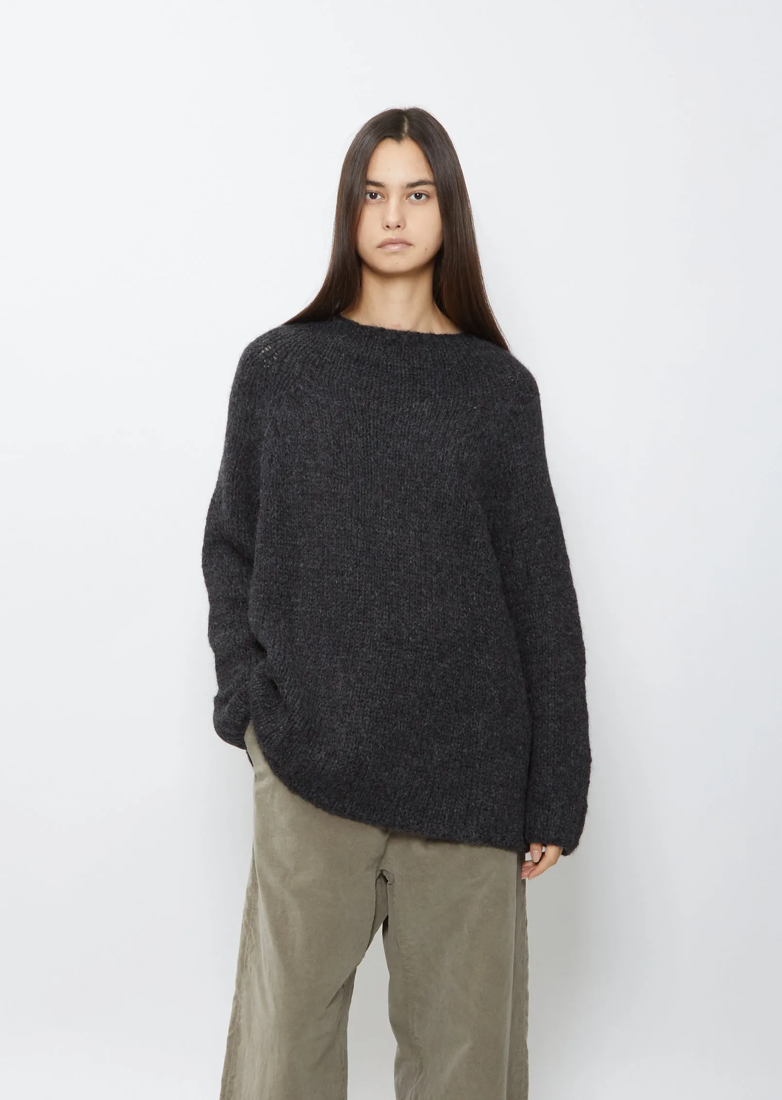 High-Neck Sweater— Charcoal