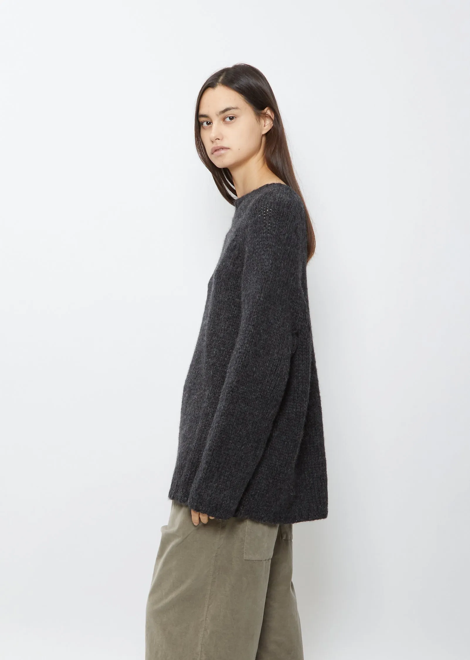 High-Neck Sweater— Charcoal