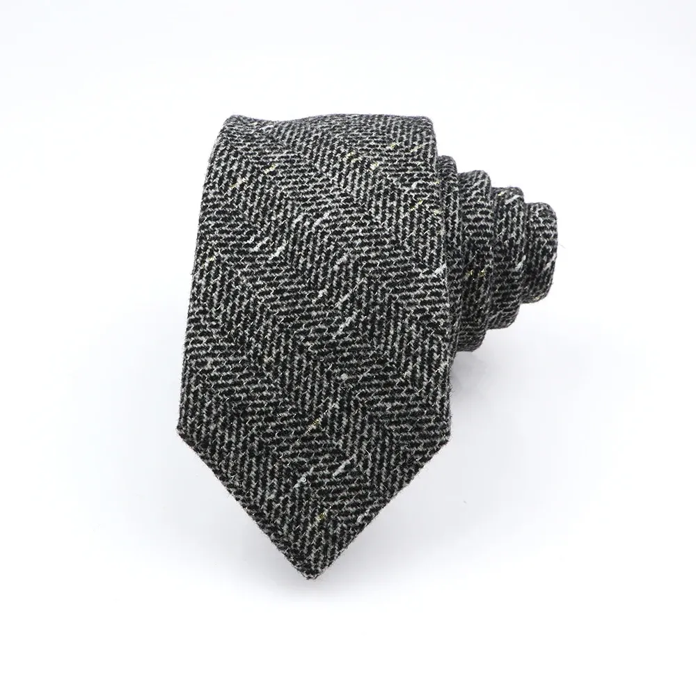 Hudson Grey Woolen Houndstooth Tie