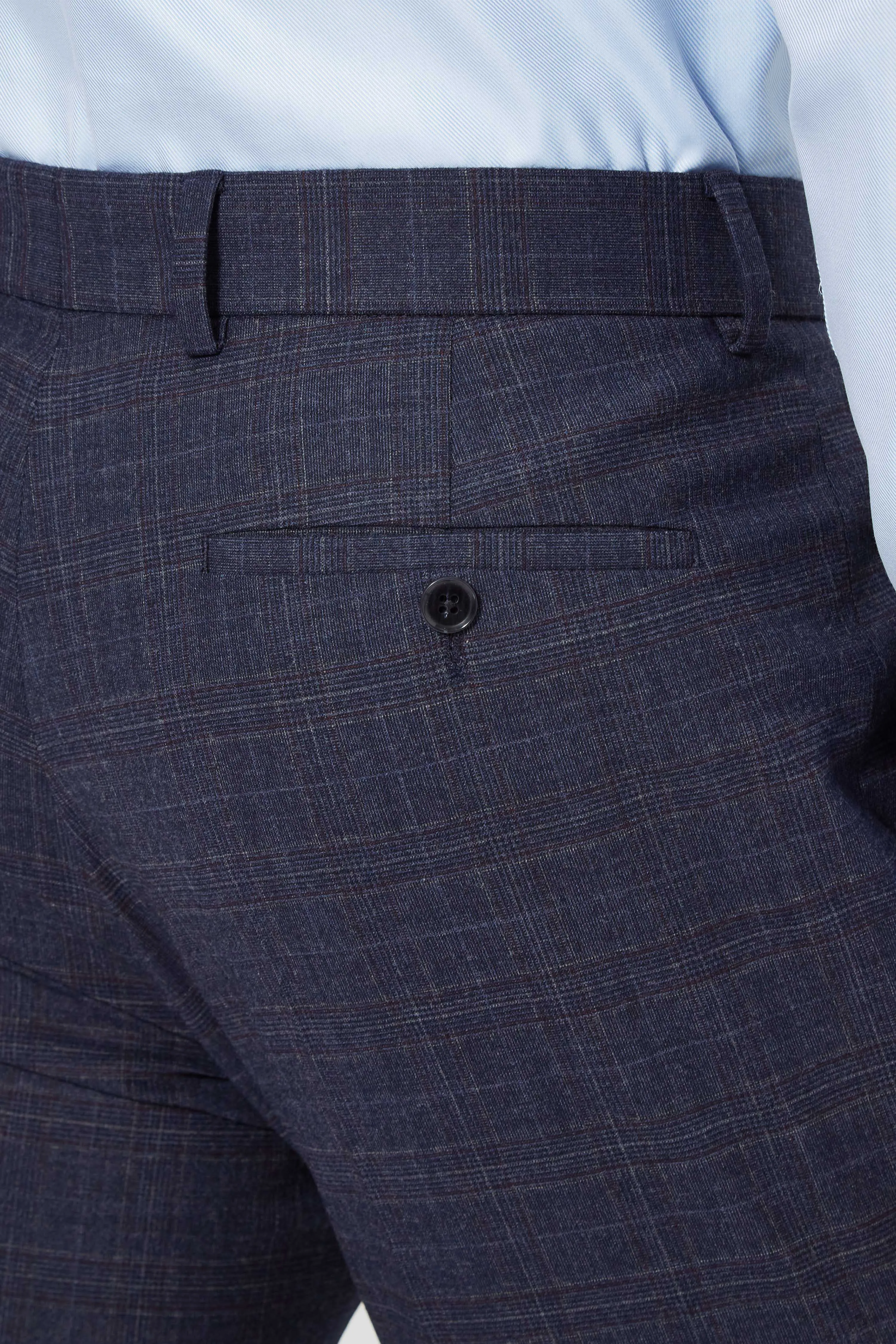 Kilburn Slim Fit Navy Check Wool Suit - ARCHIVE