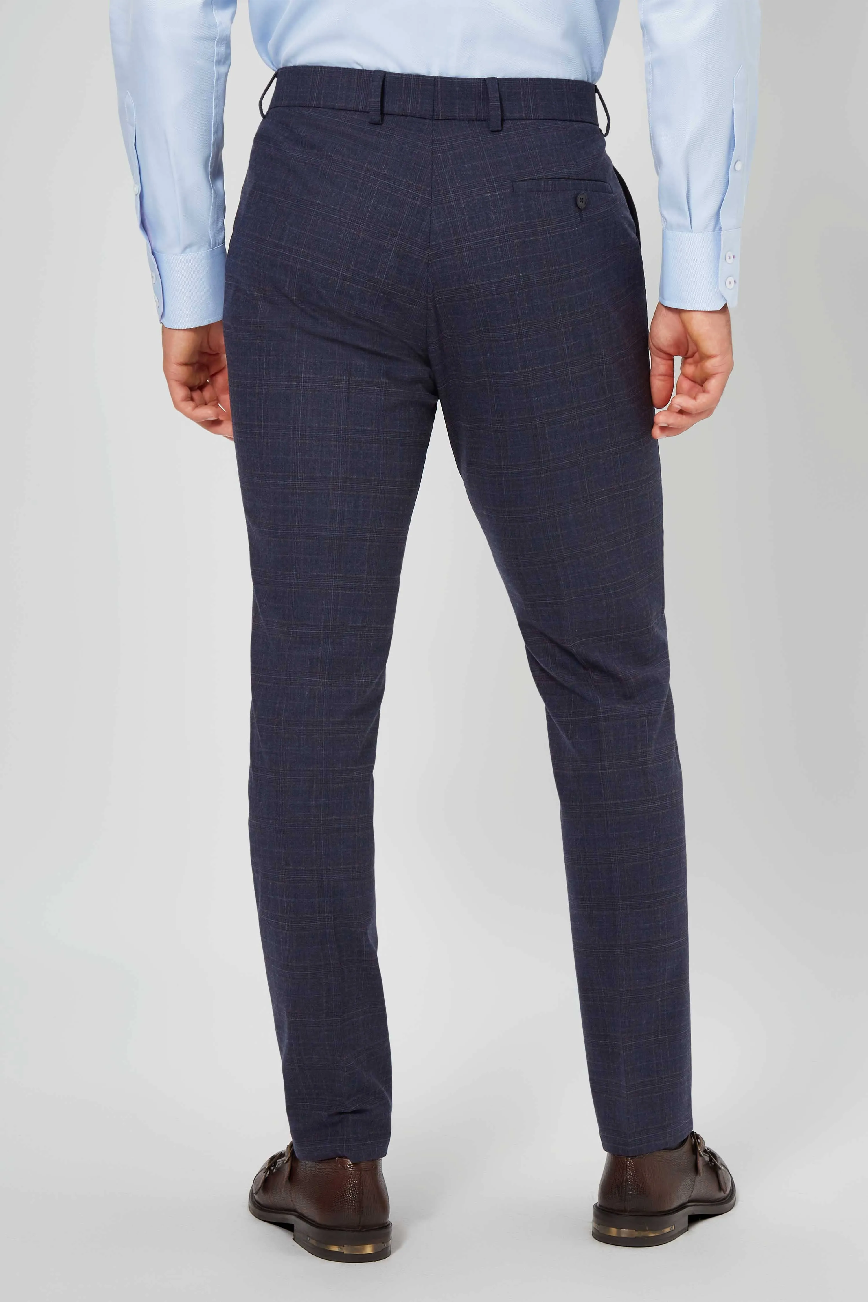 Kilburn Slim Fit Navy Check Wool Suit - ARCHIVE