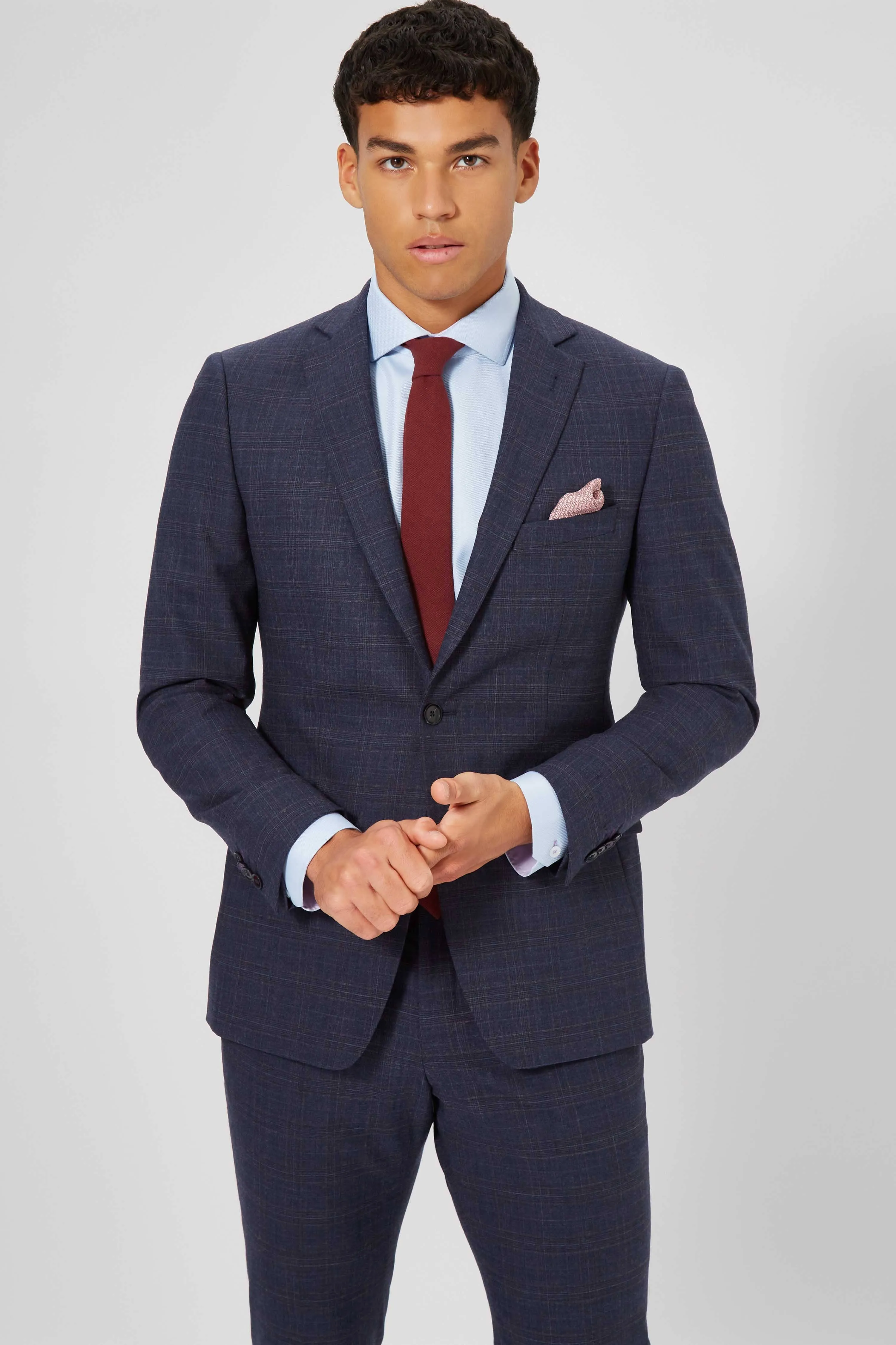 Kilburn Slim Fit Navy Check Wool Suit - ARCHIVE