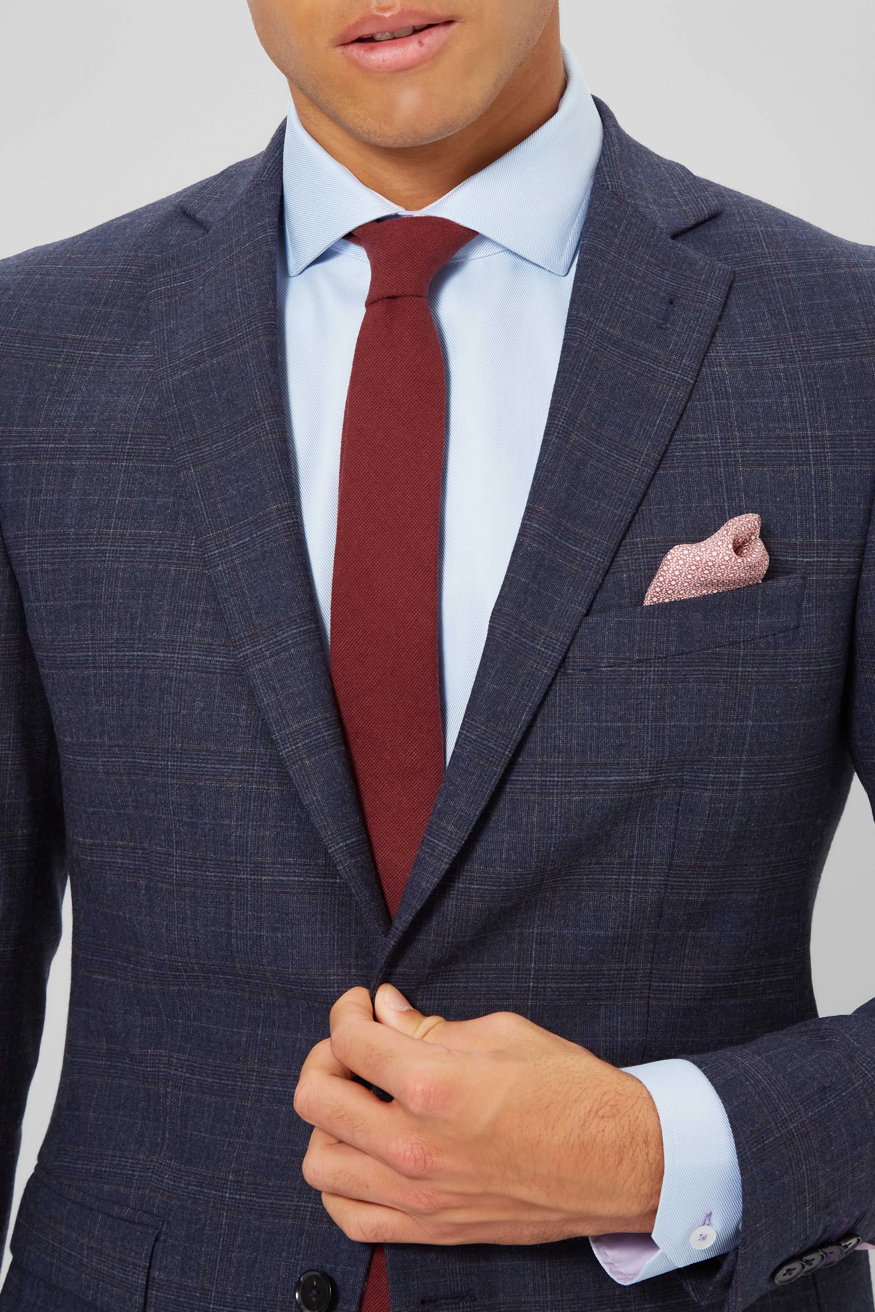 Kilburn Slim Fit Navy Check Wool Suit - ARCHIVE