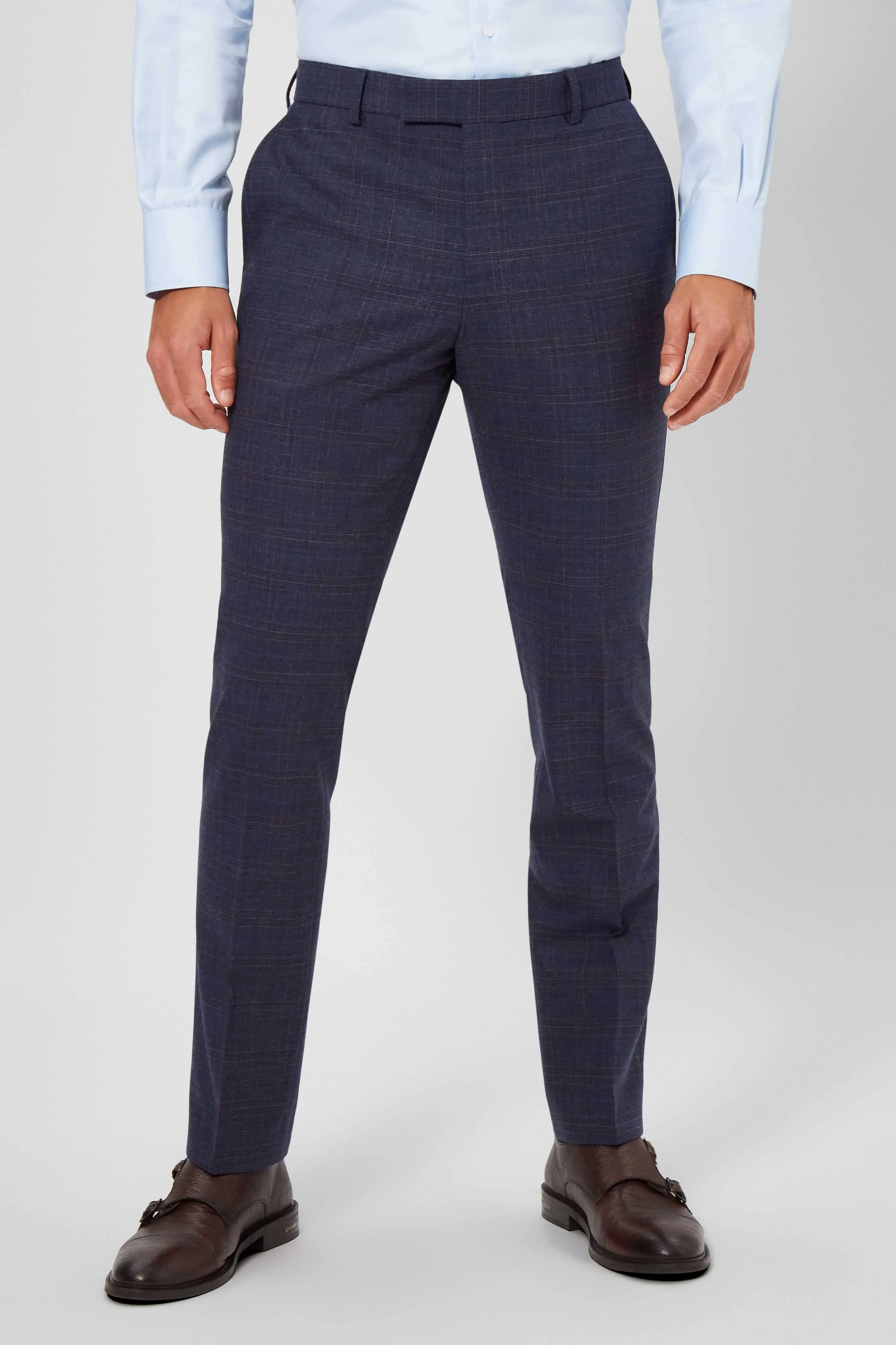 Kilburn Slim Fit Navy Check Wool Suit - ARCHIVE