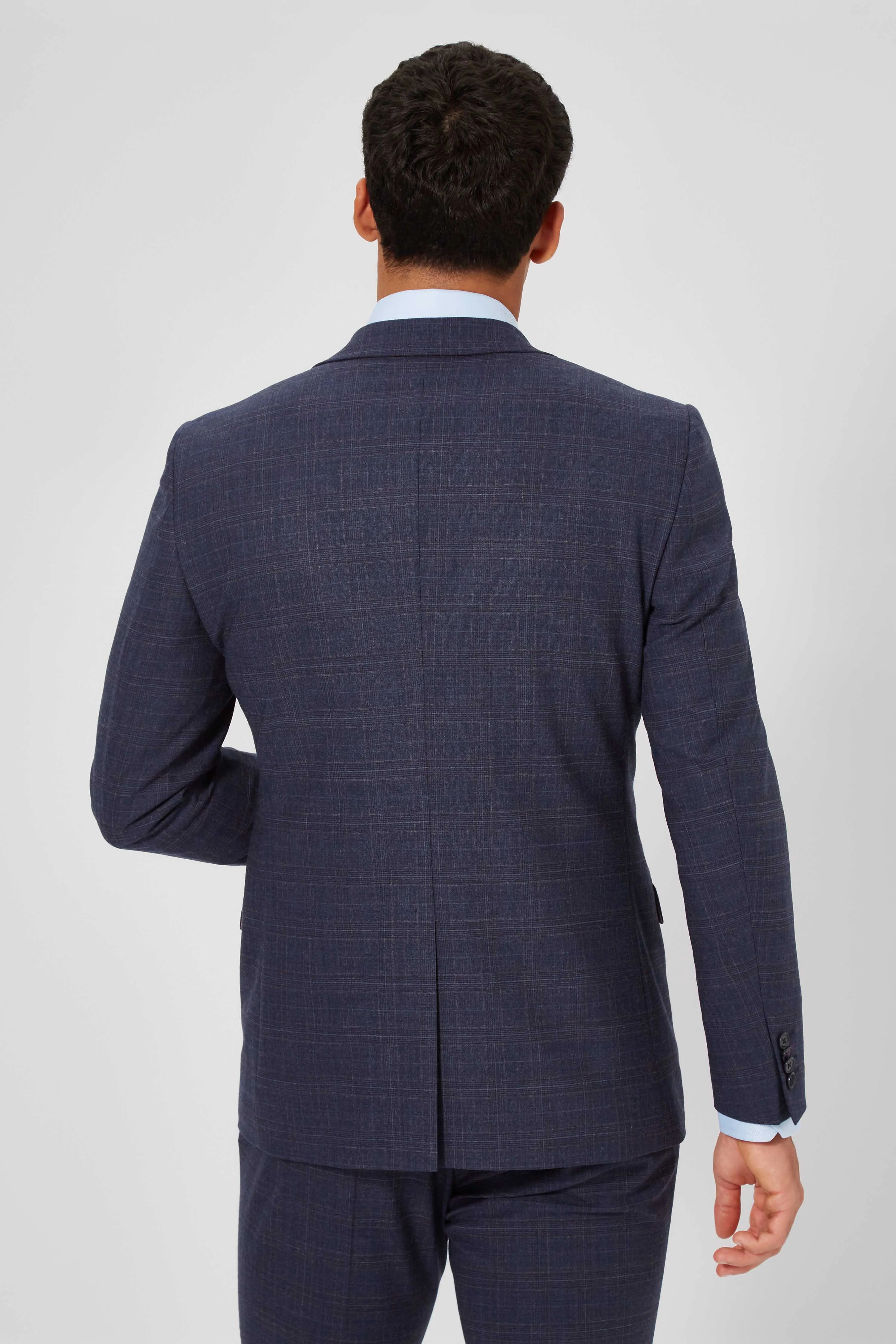 Kilburn Slim Fit Navy Check Wool Suit - ARCHIVE