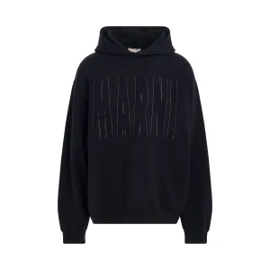 Large Print Logo Hoodie in Black