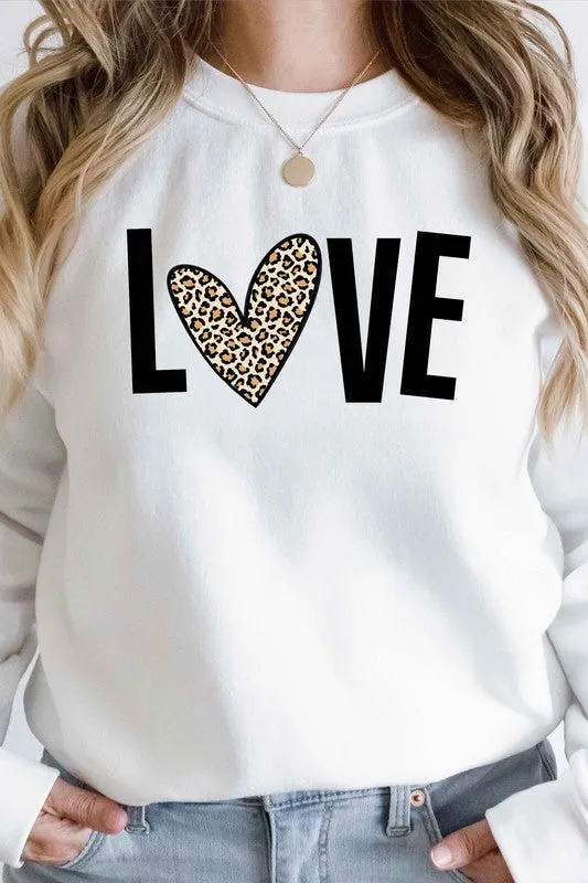 LEOPARD LOVE VALENTINE GRAPHIC SWEATSHIRT