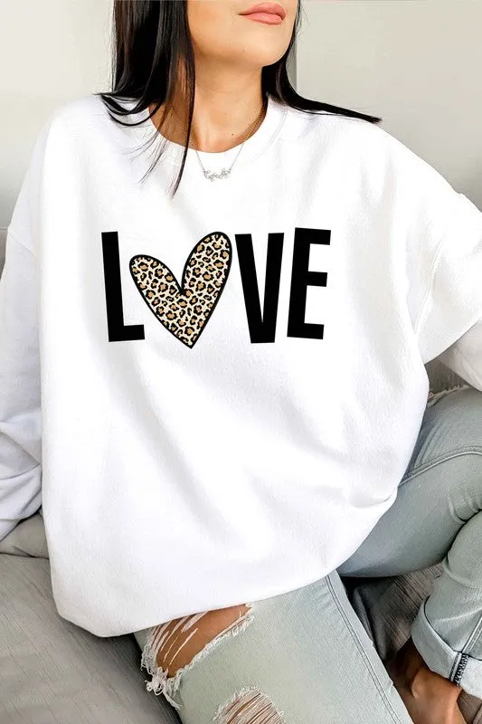 LEOPARD LOVE VALENTINE GRAPHIC SWEATSHIRT