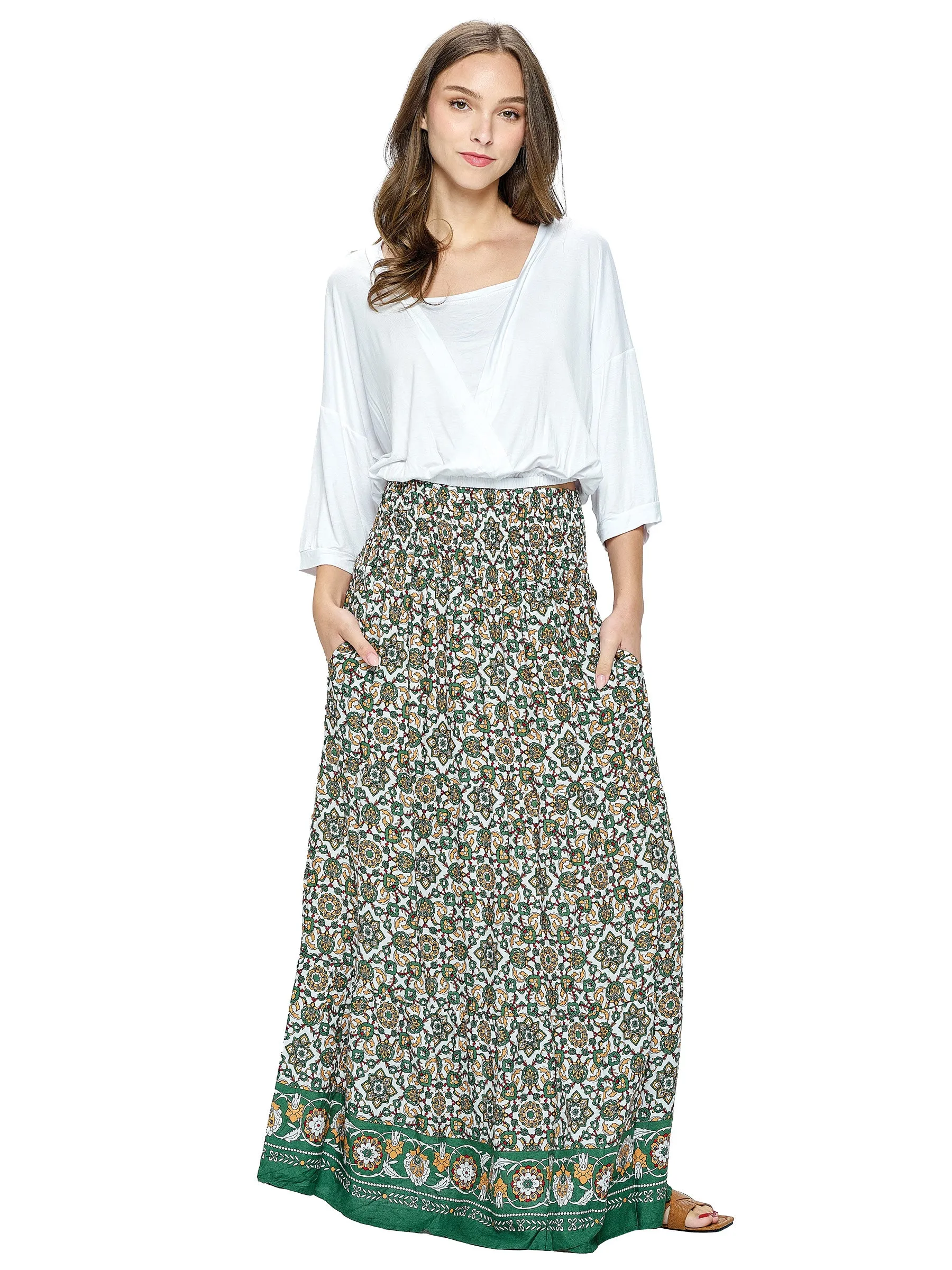 Long Skirt Boho Floral Pattern