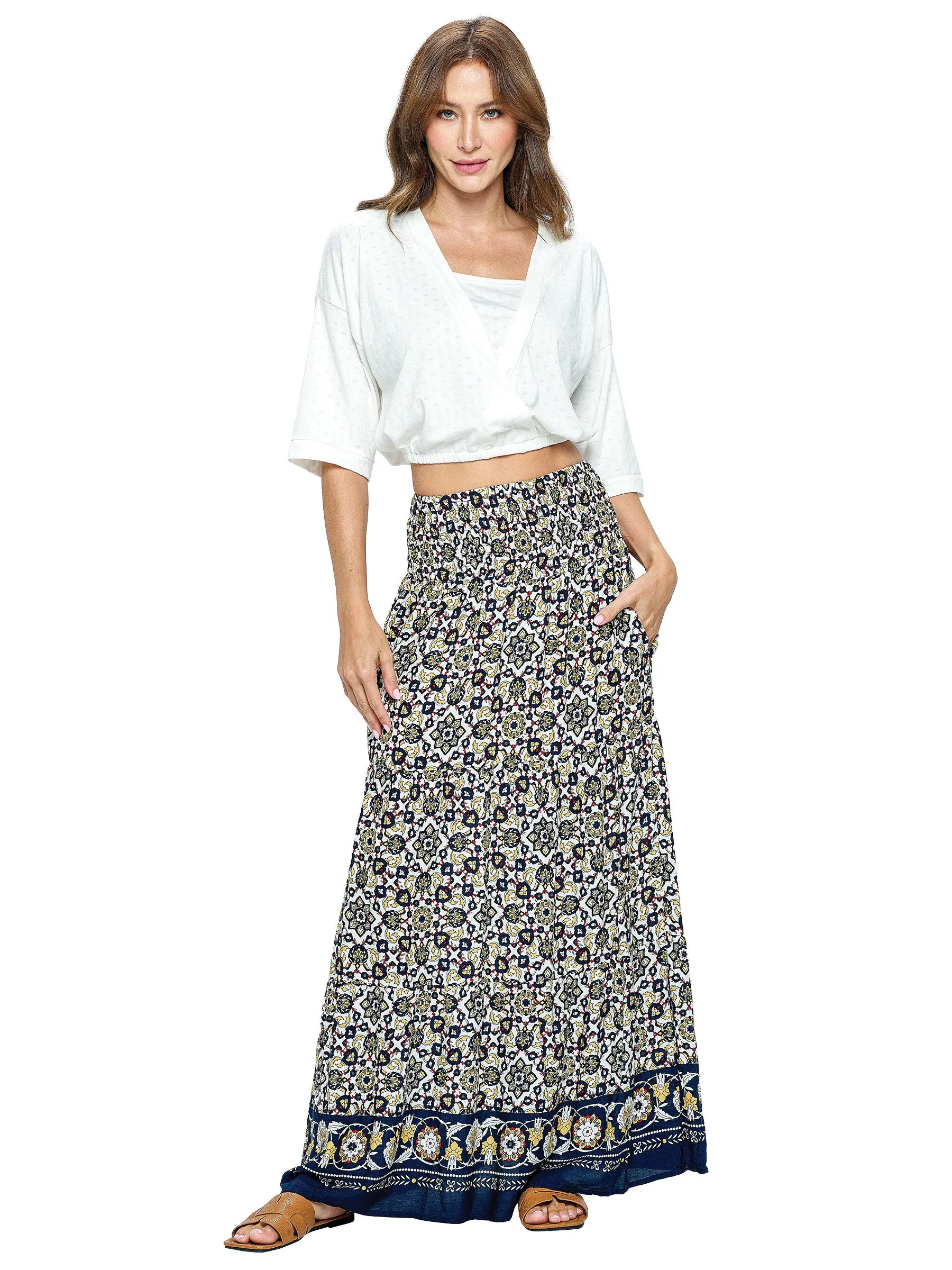 Long Skirt Boho Floral Pattern