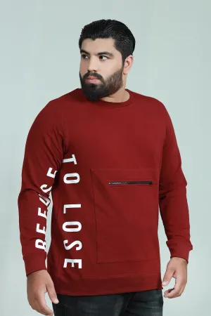 Maroon Graphic Sweatshirt (Plus Size) - W21 - MSW024P