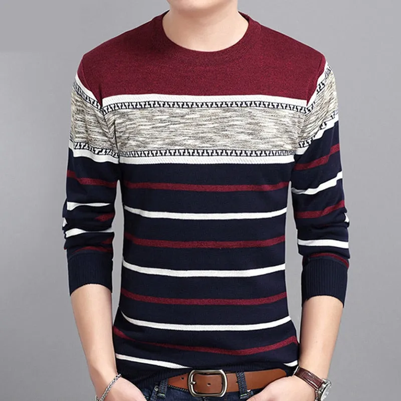 Men  Slim-fit Fashion Polo Sweater