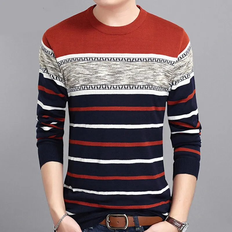 Men  Slim-fit Fashion Polo Sweater