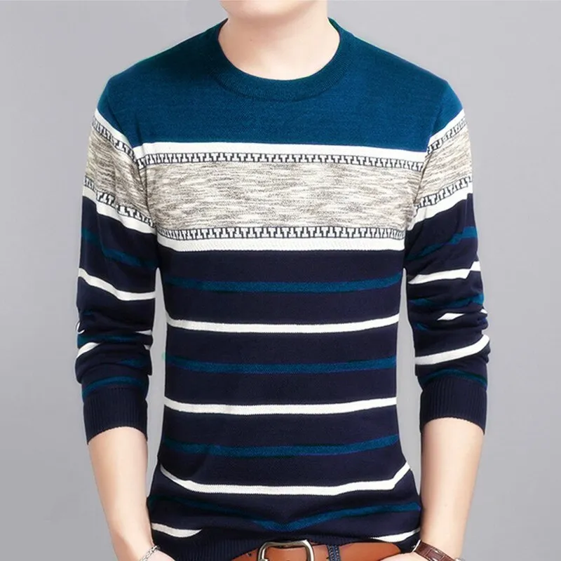 Men  Slim-fit Fashion Polo Sweater