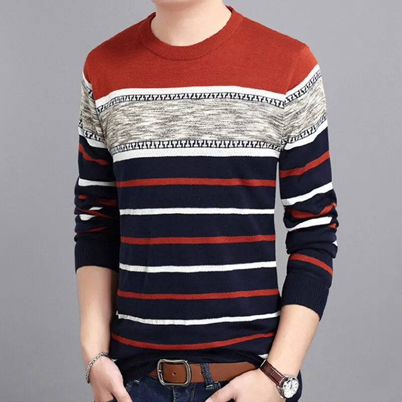 Men  Slim-fit Fashion Polo Sweater