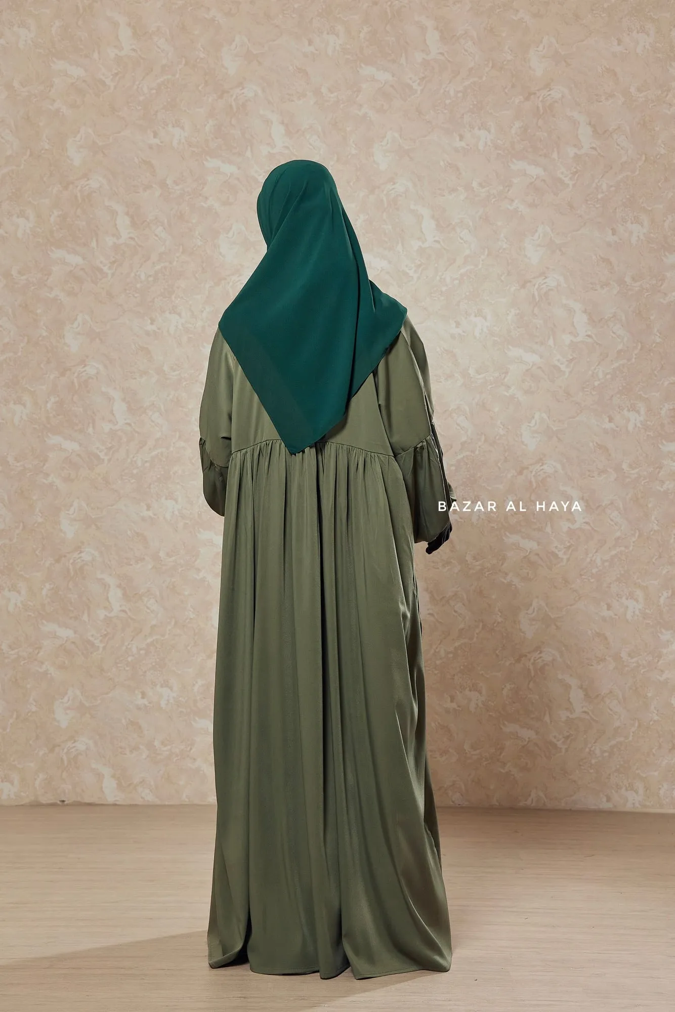 Olive Muna 2 Loose Fit Summer Abaya Dress - Sheen Kharir