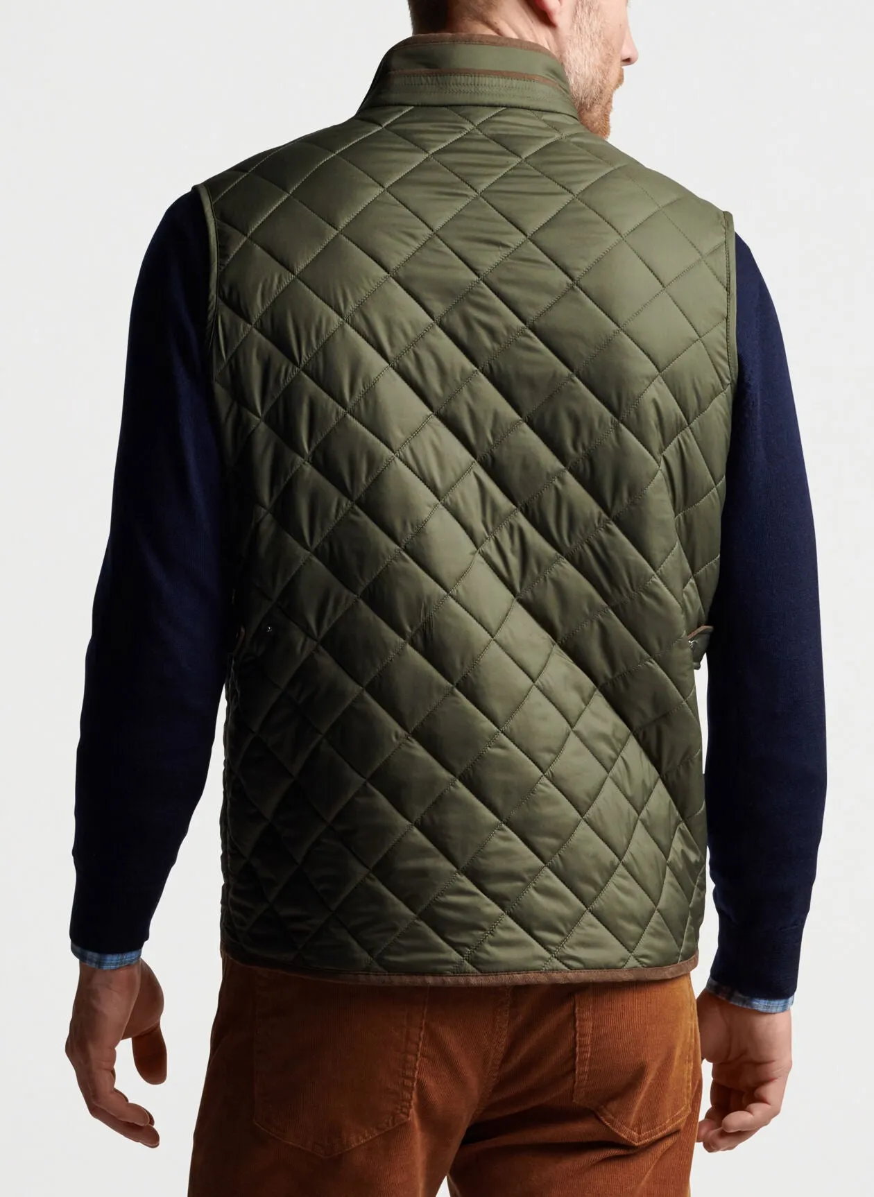 PETER MILLAR ESSEX QUILTED TRAVEL VEST - OLIVE